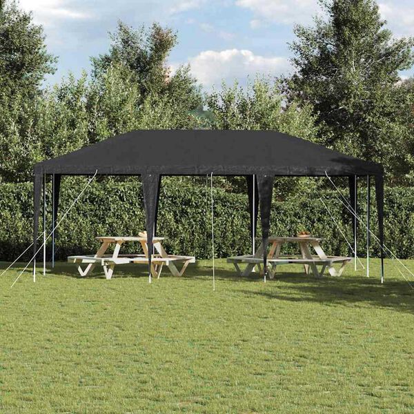 vidaXL Tenda de Festa Antracite 600 x 400 x 266 cm Polietileno e A&ccedil;o