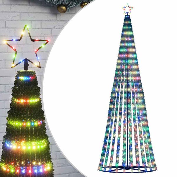 vidaXL LED &Aacute;rvore de Natal 475 LEDs Colorido 247 cm