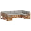 vidaXL Conjunto de Sof&aacute;s para Exterior 9 unid. Cinza Natural e Claro