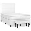 vidaXL Cama com molas/colch&atilde;o 120x200 cm couro artificial branco