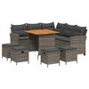 vidaXL 6 pcs conjunto sof&aacute;s de jardim com almofad&otilde;es em L vime PE