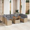 vidaXL Conjunto de Sof&aacute; de Jardim 10 pcs Bege Rattan Sint&eacute;tico