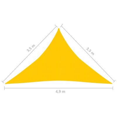 vidaXL Para-sol estilo vela 160 g/m² 3,5x3,5x4,9 m PEAD amarelo