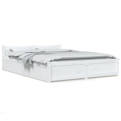 vidaXL Estrutura de cama com gavetas 120x200 cm branco