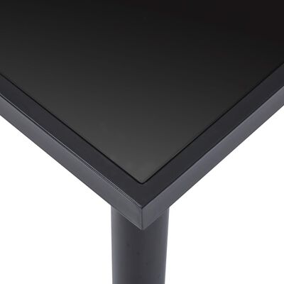 vidaXL Mesa de jantar 140x70x75 cm vidro temperado preto