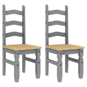 vidaXL Cadeiras de jantar 2 pcs Corona 42x47x107 cm pinho maci&ccedil;o cinza