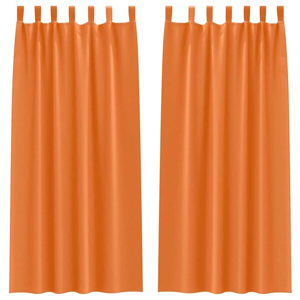vidaXL Cortinas Blackout com Argolas 2 pcs Laranja Brilhante