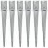vidaXL Estacas de enterrar 6 pcs 10x10x76 cm a&ccedil;o galvanizado prateado
