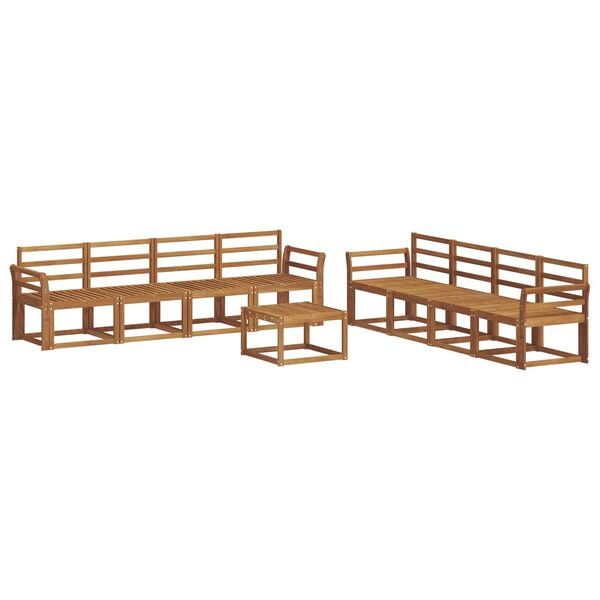 vidaXL Conjunto de Sof&aacute;s para Exterior 9 pcs Natural
