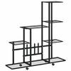 vidaXL Suporte de vasos c/ rodas 94,5x25x92,5 cm metal preto