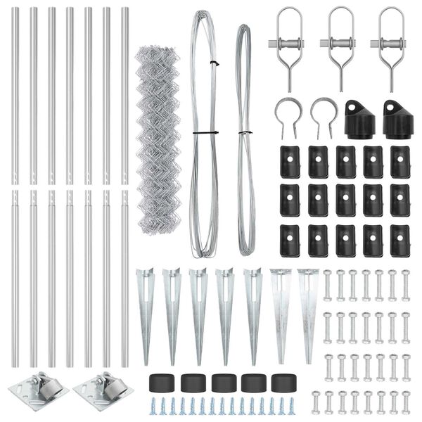 vidaXL Poste de Cerca Prateado 10 x 1,4 m (malha 60 x 60 mm) A&ccedil;o
