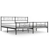 vidaXL Estrutura de cama com cabeceira e p&eacute;s 200x200 cm metal preto