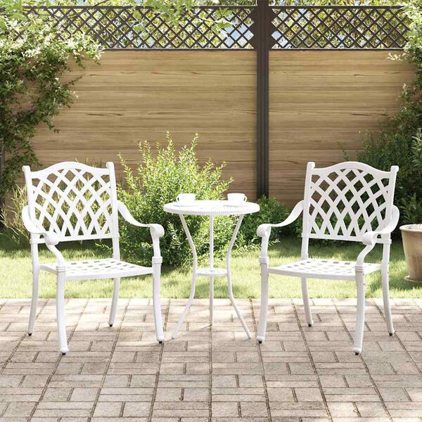 vidaXL Cadeira de Jardim 2 pcs Branco 56 x 55 x 92.5cm Alum&iacute;nio