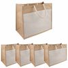 vidaXL Bolsas de Juta com Bolso 5 Natural e Branco 42 x 33 x 19 cm