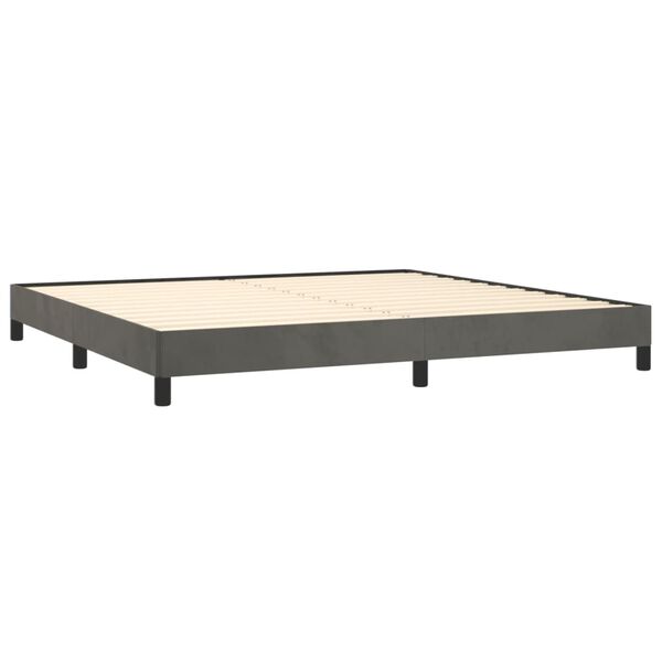 vidaXL Estrutura de cama sem colch&atilde;o 200x200 cm veludo cinzento-escuro