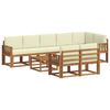 vidaXL Conjunto de Sof&aacute;s para Exterior 9 pcs Natural e Creme