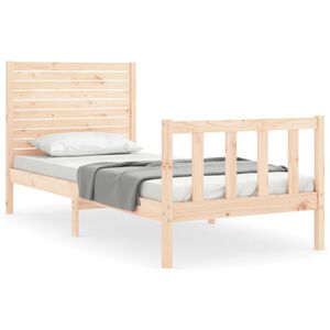 vidaXL Estrutura cama de solteiro pequena c/ cabeceira madeira maci&ccedil;a