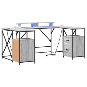 vidaXL Mesa Cinza Sonoma Derivados de Madeira 182 x 101 x 87,5 cm