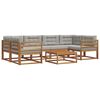 vidaXL Conjunto de Sof&aacute;s para Exterior 7 pcs Cinza Natural e Claro