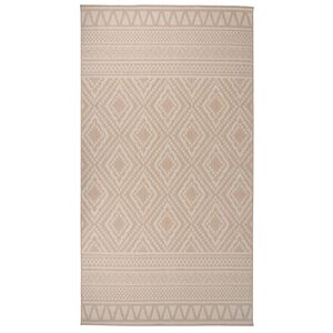 vidaXL Tapete de tecido plano para exterior 80x150 cm riscas castanhas