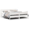 vidaXL Estrutura de cama com cabeceira 200x200 cm pinho maci&ccedil;o branco