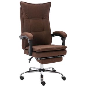 vidaXL Cadeira de escrit&oacute;rio tecido castanho