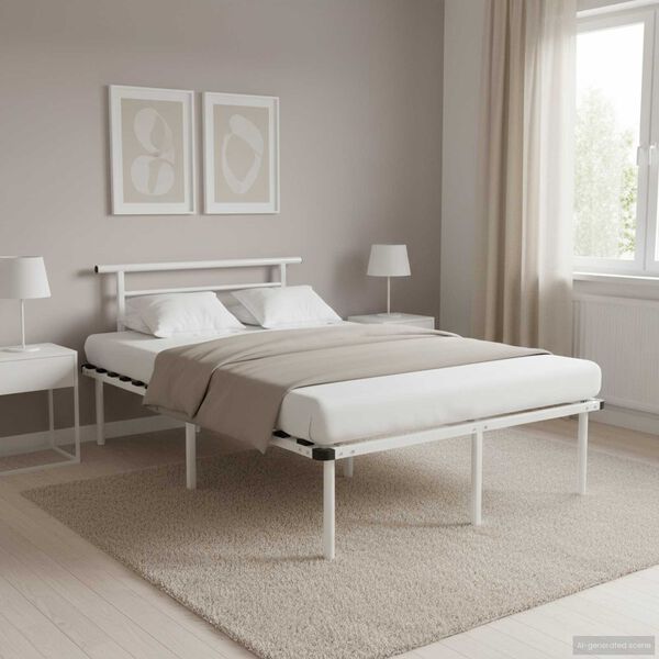 vidaXL Estrutura de cama 120x200 cm metal branco
