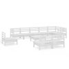 vidaXL 10 pcs conjunto lounge de jardim pinho maci&ccedil;o branco