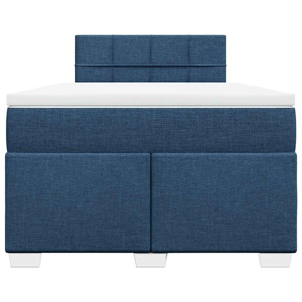 vidaXL Cama boxspring com colch&atilde;o 120x190 cm tecido azul