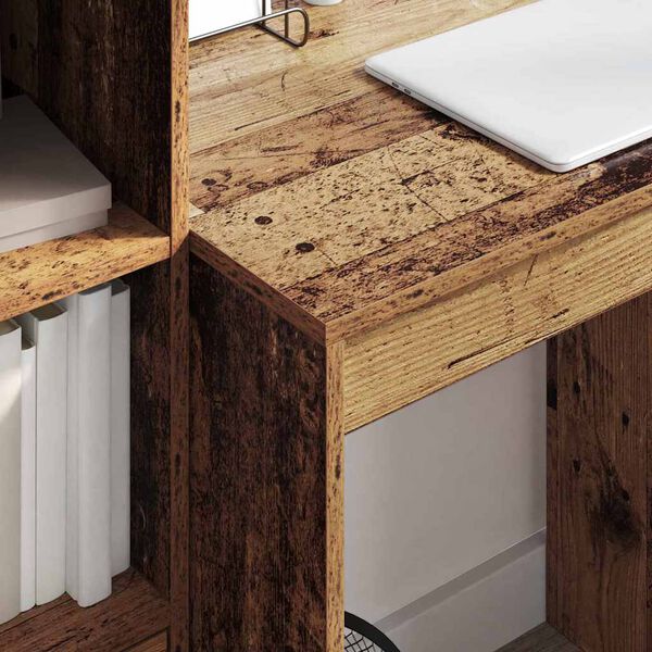 vidaXL Mesa com gaveta 2 pcs Madeira antiga