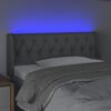 vidaXL Cabeceira de cama c/ luzes LED tecido 93x16x78/88cm cinza-claro