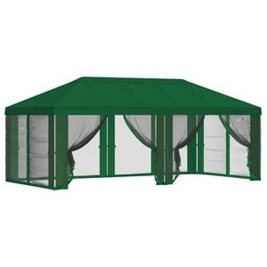 vidaXL Capa de Gazebo com Laterais 6 x 3 m Verde Poli&eacute;ster 190