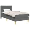 vidaXL Estrutura de cama com colch&atilde;o Cinzento-Escuro 90 x 190 cm