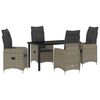 vidaXL Conjunto de Jantar para Jardim 5 unid. Cinzento vime PE