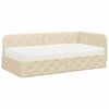 vidaXL Estrutura de Cama de Canto Creme 90 x 200 cm tecido