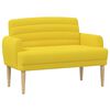 vidaXL Sof&aacute; de dois lugares com bot&atilde;o acolchoado Amarelo Claro Tecido
