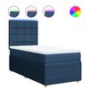 vidaXL Cama com molas/colch&atilde;o 90x200 cm tecido azul