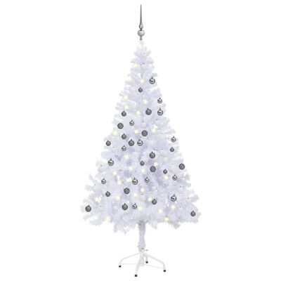vidaXL Árvore de Natal artificial pré-iluminada + bolas 620 ramos