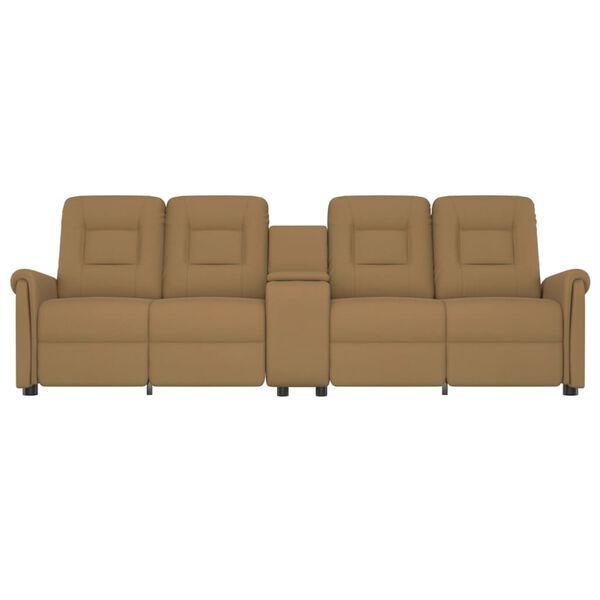 vidaXL Poltrona massagem 4 lug. recl. c/suporte copo cinza-acastanhado