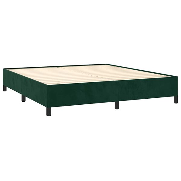 vidaXL Estrutura de cama sem colch&atilde;o 180x200 cm veludo verde-escuro