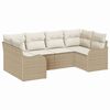 vidaXL Conjunto de Sof&aacute; de Jardim 6 unid. Bege vime PE
