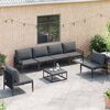 vidaXL Conjunto de Sof&aacute; de Jardim com almofada 6 pcs Preto A&ccedil;o