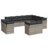 vidaXL 12 pcs conj. sof&aacute;s jardim com almofad&otilde;es vime PE cinzento-claro
