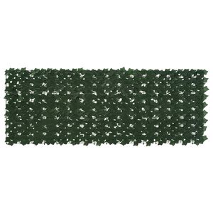 vidaXL Tela de Varanda com Folhas Verde-Escuro 200 x 75 cm