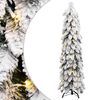 vidaXL &Aacute;rvore Natal artificial pr&eacute;-iluminada 80 LEDs e flocos de neve