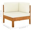 vidaXL Conjunto de lounge de jardim com 8 peças e almofadas 100x60 cm madeira de acácia