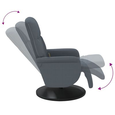vidaXL Cadeirão massagens reclinável c/ apoio pés veludo cinza-escuro