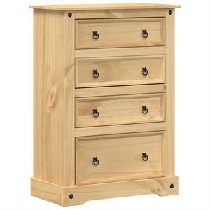 vidaXL Arm&aacute;rio com gavetas Corona 80x43x114 cm madeira de pinho maci&ccedil;a