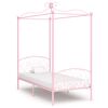 vidaXL Estrutura de cama com dossel 90x200 cm metal cor-de-rosa