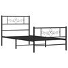 vidaXL Estrutura de cama com cabeceira e p&eacute;s 90x200 cm metal preto